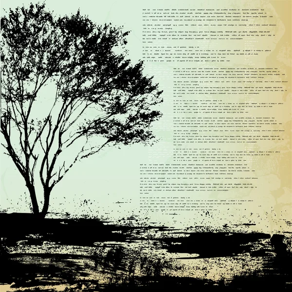Grunge döda trädet banner design — Stock vektor