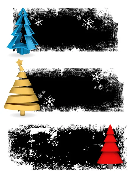 Σύνολο πανό χριστουγεννιάτικο δέντρο — Διανυσματικό Αρχείο