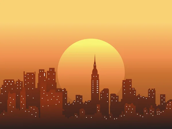 Szenischer Hintergrund bei Sonnenuntergang — Stockvektor