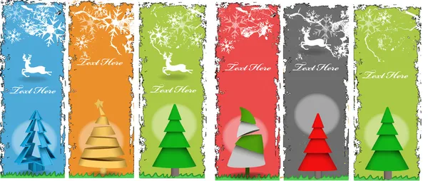 Banners de árvore de Natal elegantes — Vetor de Stock