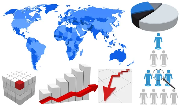 Gráfico de conceito de negócio e mapa —  Vetores de Stock