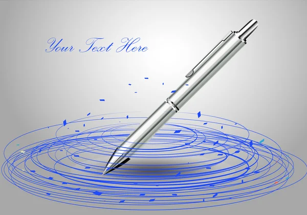 Lyxiga stål penna — Stock vektor