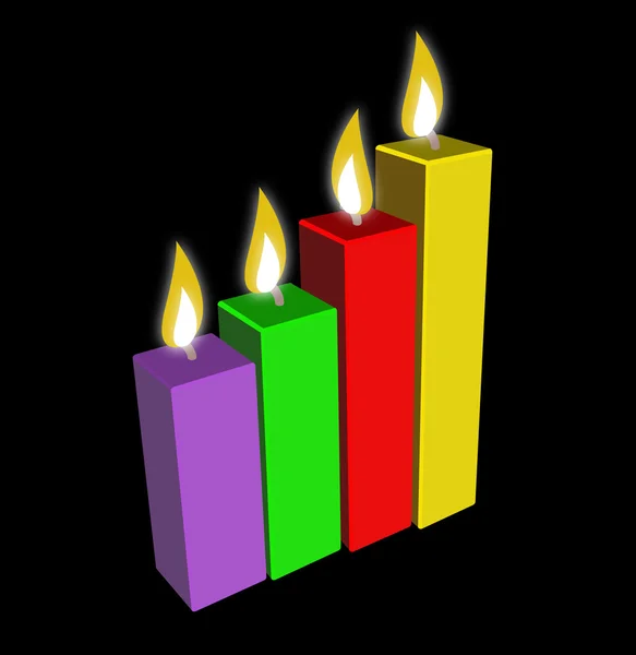Bruciando candele colorate — Vettoriale Stock