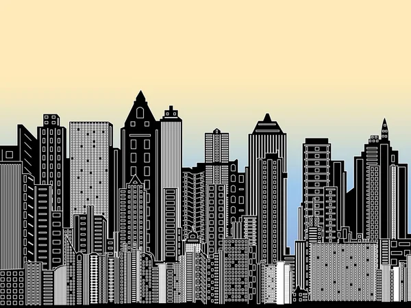 Modern City Skylines Contexte — Image vectorielle