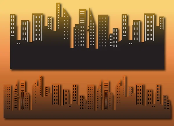 Silhuetter av skyline staden — Stock vektor