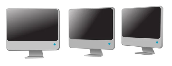 Vistas diferentes do monitor LCD —  Vetores de Stock