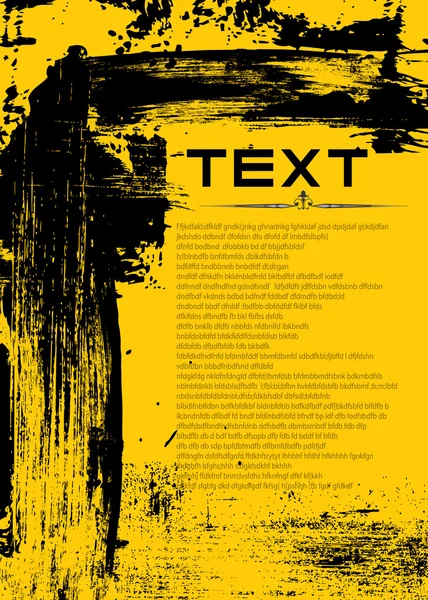 Texture noire Résumé Fond jaune — Image vectorielle