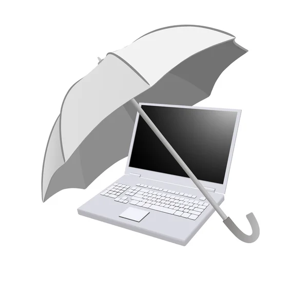 Parapluie Protéger l'ordinateur portable — Image vectorielle