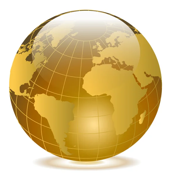 Скляний жовтий глобус — стоковий вектор