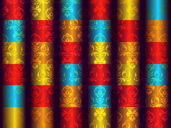 ダマスク織の花柄のパターン設計 — ストックベクタ
