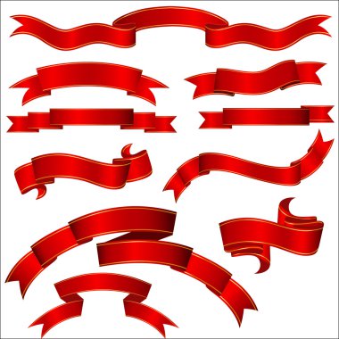 Red Ribbon Banners clipart