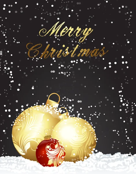 Décor Boule de Noël dorée fond — Image vectorielle