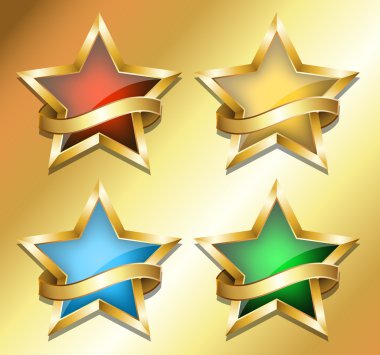 Golden Star Banners clipart