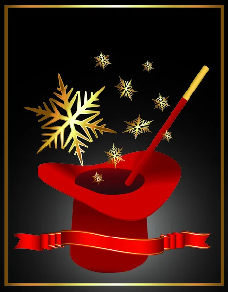 Chapeau magique Modèle de Noël — Image vectorielle