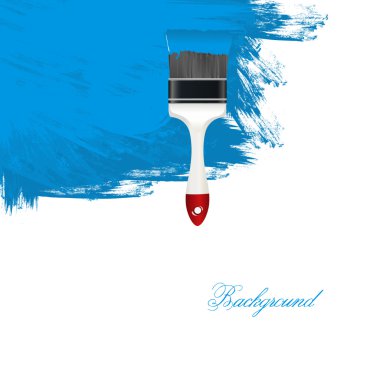 vektör fırça ile mavi boya duvar