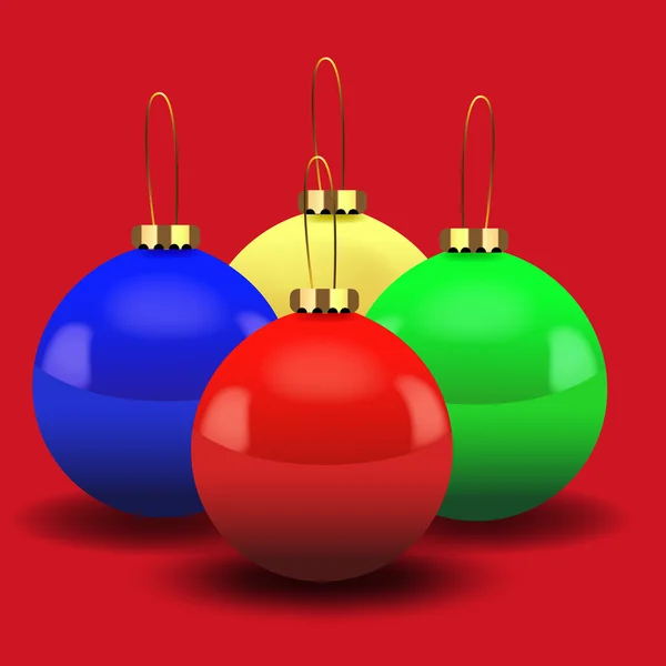 Розкішні барвисті блискучі різдвяні кульки — стоковий вектор