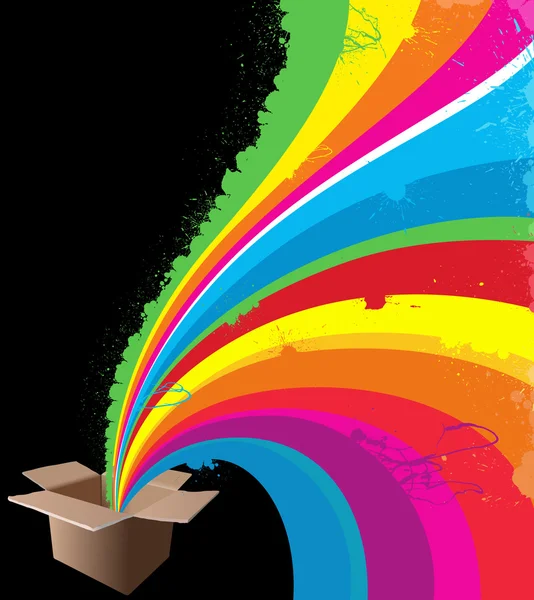 Caja de arco iris — Vector de stock
