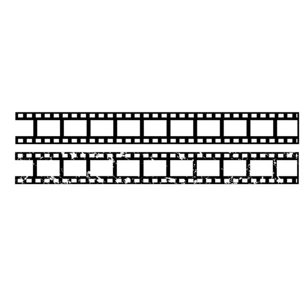 Tira de filme em branco isolada sobre fundo branco — Vetor de Stock
