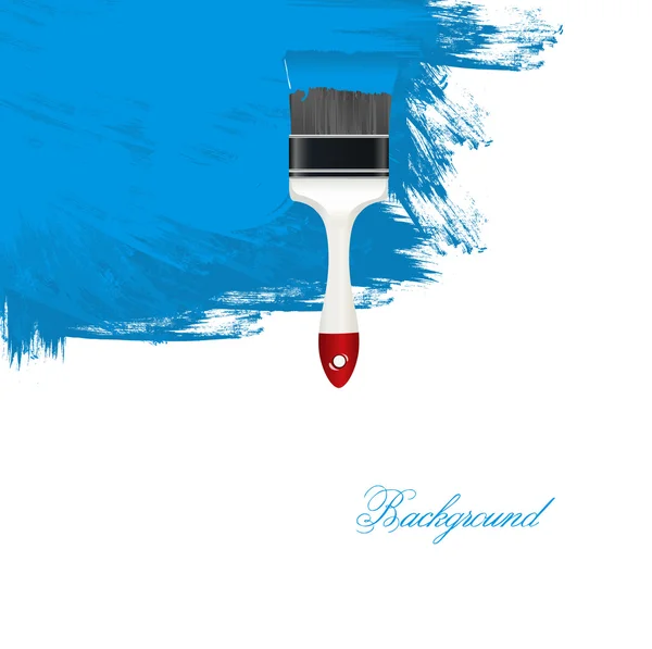 Parede de pintura azul com escova de vetor — Vetor de Stock