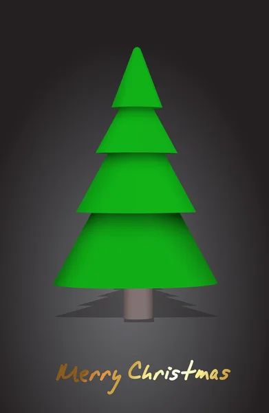 Зеленое рождественское дерево на черном фоне — стоковый вектор