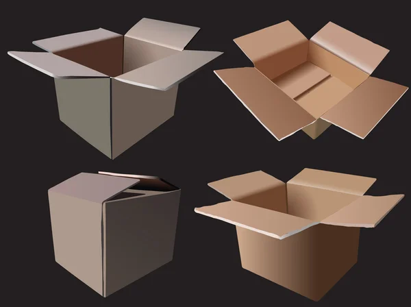 Collection of Cardboard Boxes — Stock Vector