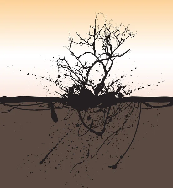 पानी में मृत पेड़ — स्टॉक वेक्टर