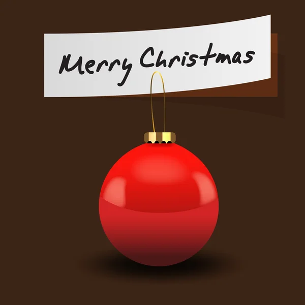 Czerwony ilustracja piłka Boże Narodzenie — Wektor stockowy