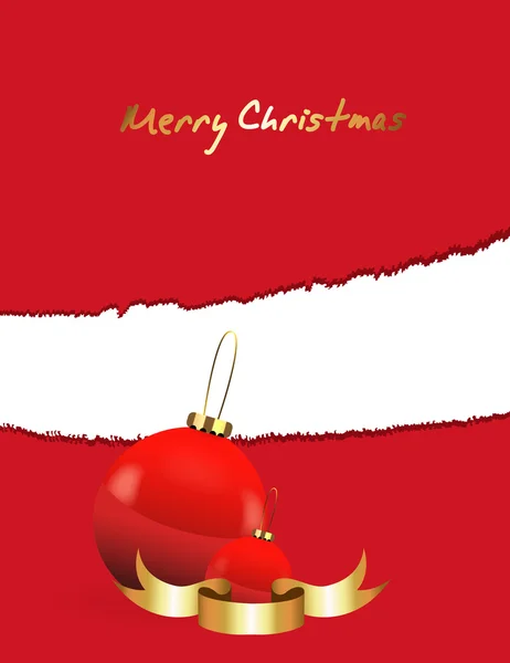 Boule de Noël fond de bannière dorée — Image vectorielle