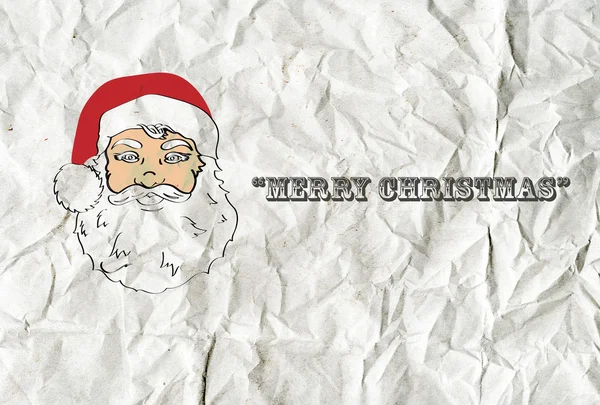 stock image Santa Face on White Grunge Parchment Paper