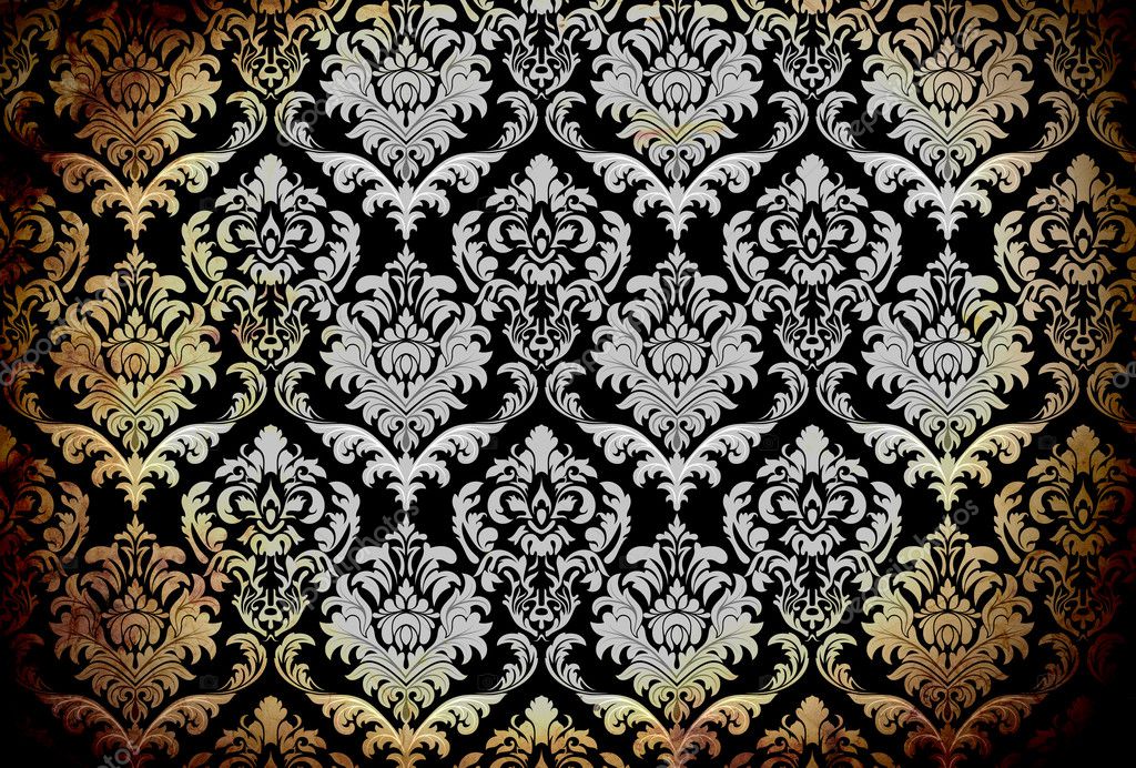 Beautiful Dark Damask Pattern Background — Stock Photo © baavli #7811896