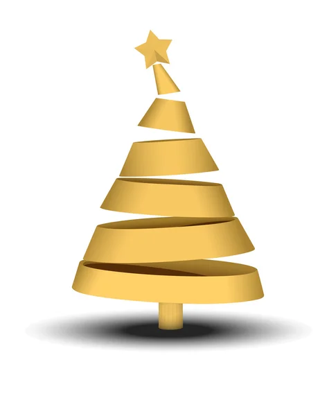 Arbre de Noël doré abstrait — Image vectorielle