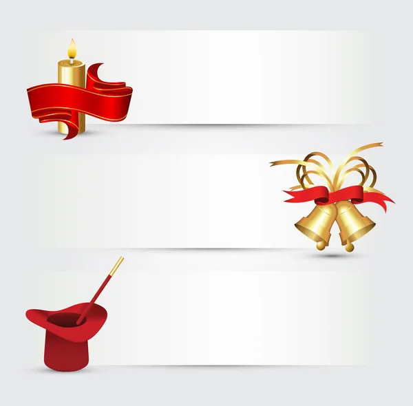 Christmas Element Vector Banners — Stock Vector