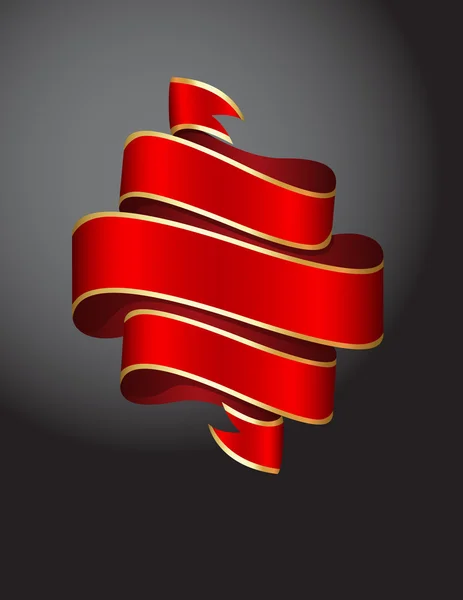 Röd bläddra band banner — Stock vektor