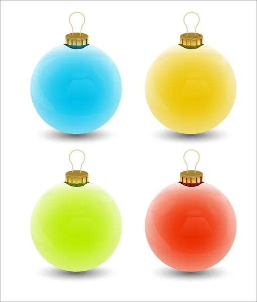 Conjunto de bolas de Natal coloridas — Vetor de Stock
