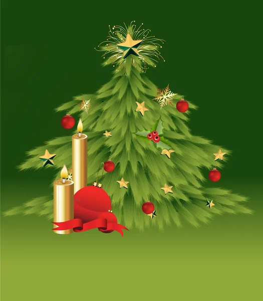 Dekorativa julgran och element — Stock vektor
