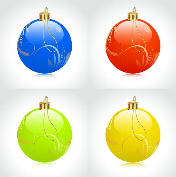 Belas bolas de Natal coloridas — Vetor de Stock