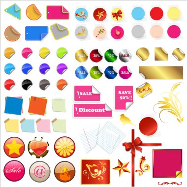 Colorful Vector Stickers and Elements clipart