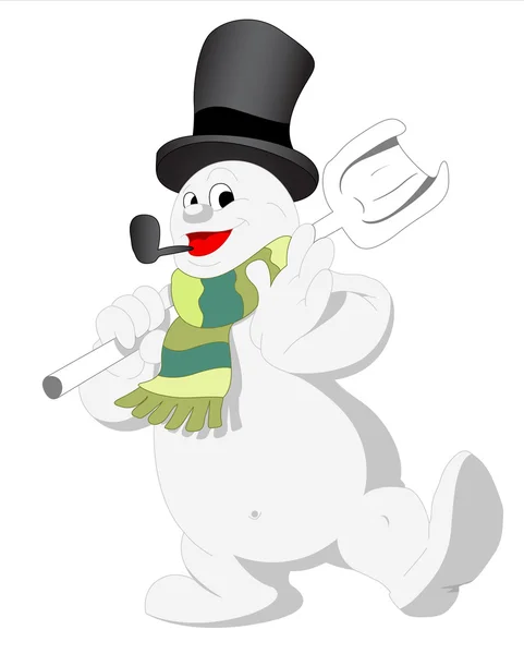 Bonhomme de neige dansant — Image vectorielle