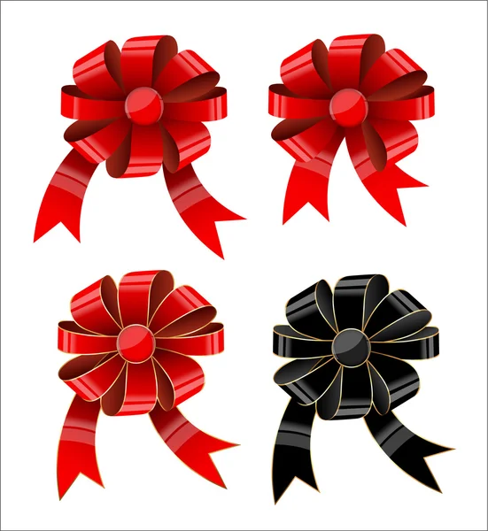 Collection of Glossy Ribbon Bow — Stock Vector
