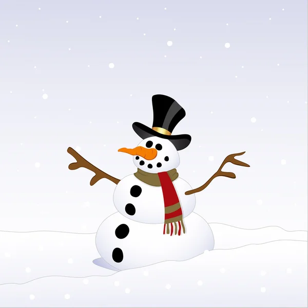 Sneeuwpop in sneeuwval — Stockvector