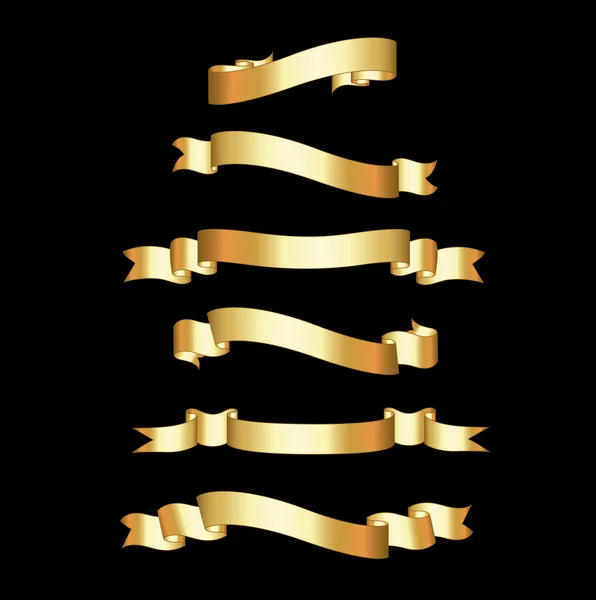 Zlatá stuha nápisy — Stockový vektor