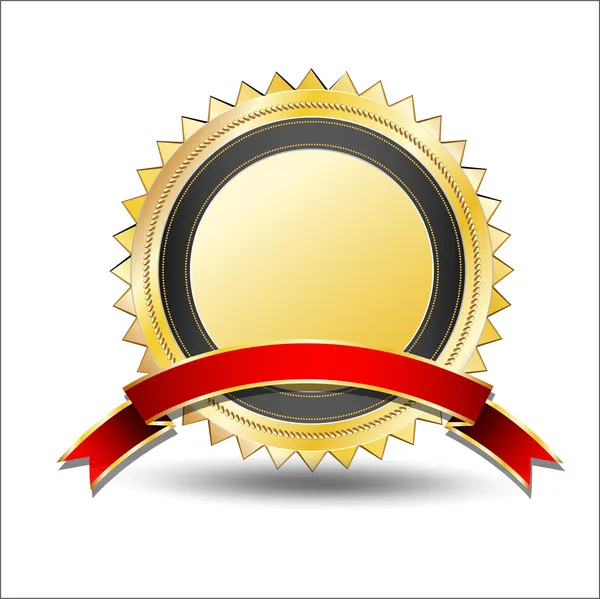 Prix d'or avec Red Banner — Image vectorielle