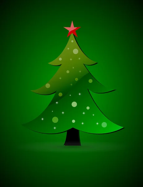 Groene glanzende kerstboom — Stockvector