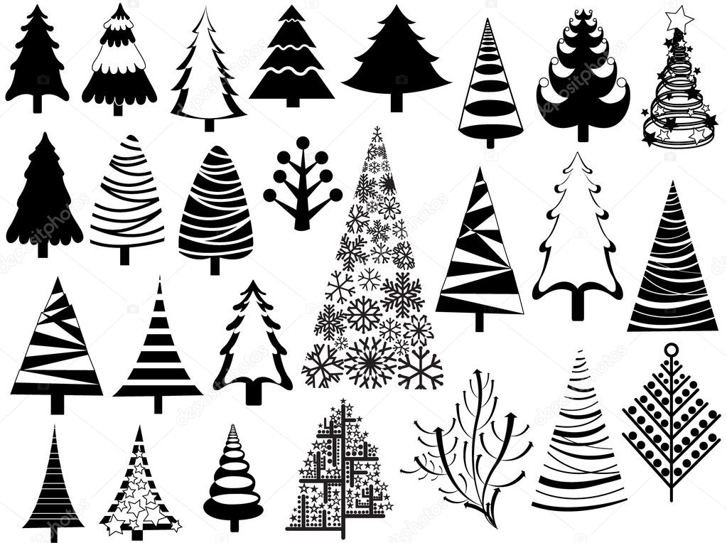 Set of Christmas Tree Icons