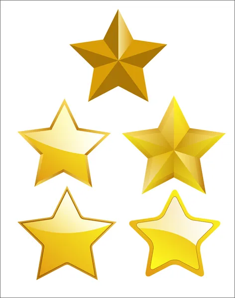 Conjunto de estrelas douradas — Vetor de Stock
