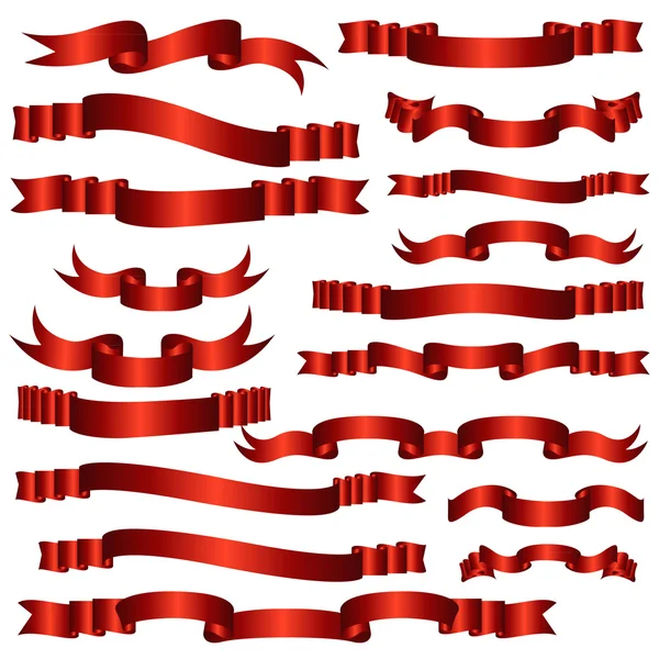 Colección de banners de cinta roja — Vector de stock