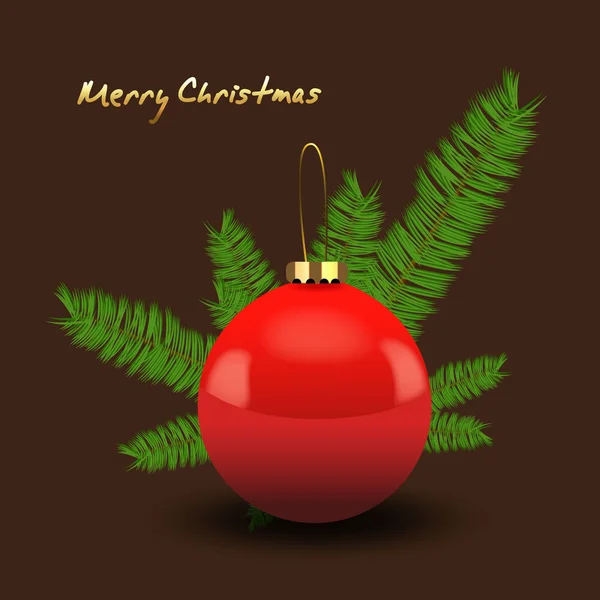 Vánoční koule, izolované s vánoční stromeček — Stockový vektor