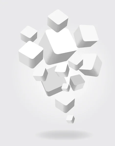 Cajas de cubo blanco digital — Vector de stock
