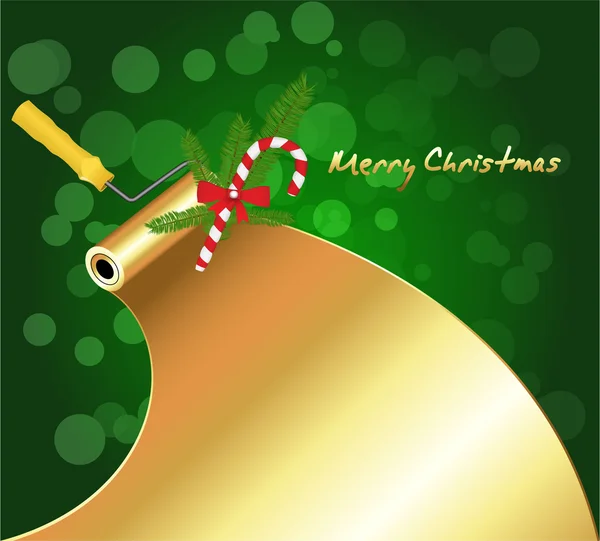 stock vector Golden Paint on Christmas Background