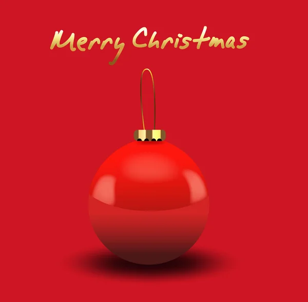 Ilustración vectorial de bola roja de Navidad — Archivo Imágenes Vectoriales